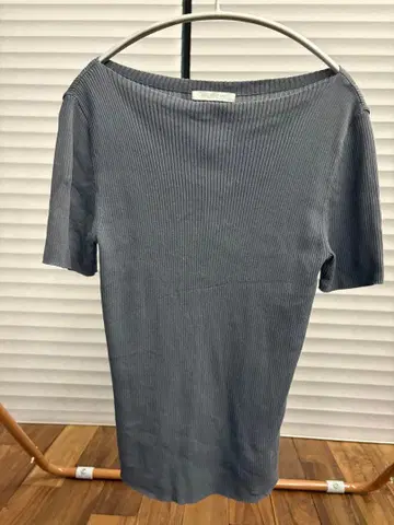 GALERIE VIE 그레이 리브 T셔츠 S