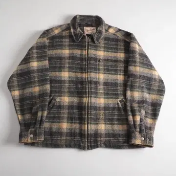 울리치 아식스사제 울 자켓 체크 무늬 새상품급