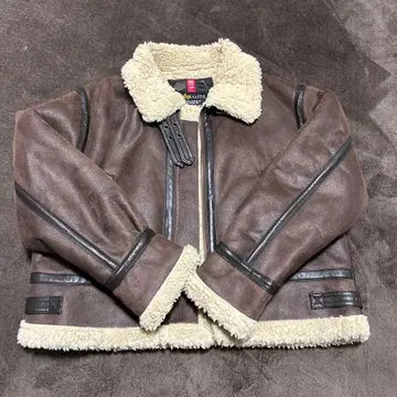 ALPHA INDUSTRIES B-3 페이크 무스탕 자켓 브라운 M