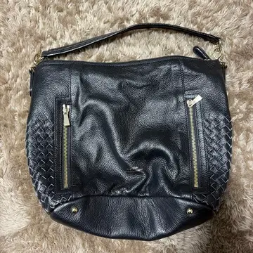 23구 여성용 블랙 가죽 뜨개질 핸드백