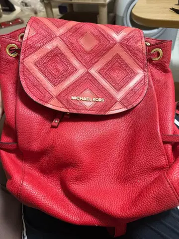 MICHAEL KORS 빨간색 가죽 백팩