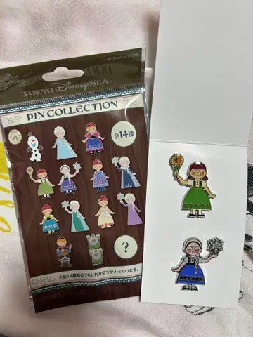 디즈니 판타지 스프링스 FROZEN 핀 배지 안나 엘사