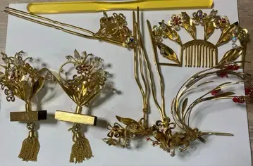 일본 정통 의상 소품 골드 헤어콤 6세트