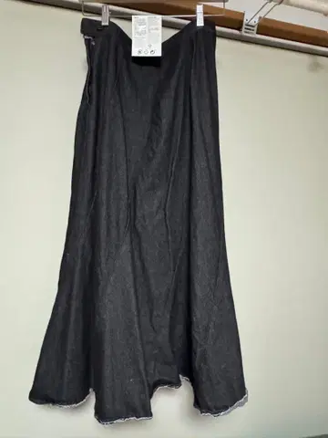 블랙 데님 스커트