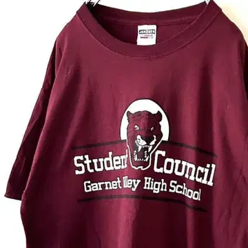 스튜던트 Council 하이스쿨 T셔츠 크림슨 레드 빨간색 구제 의류