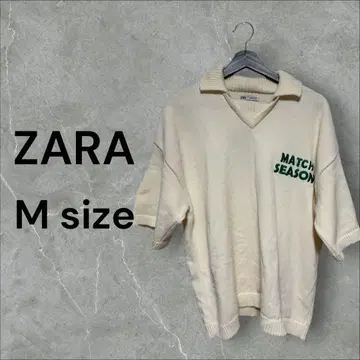 ZARA M 사이즈 V넥 피케 셔츠