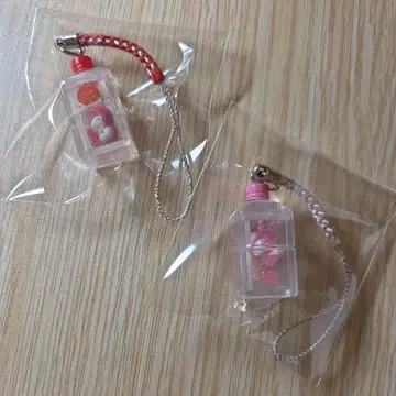 사과 주스 백도 버전 헬로키티 스트랩 2개 세트 레어