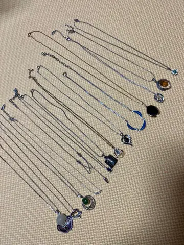 실버색 목걸이 14개 세트 (각인 있음)