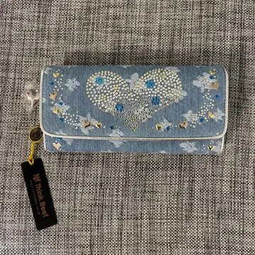 미사용 새상품 싱크비 하트 비쥬 데님 장지갑 다수납