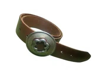 90s 가죽 벨트 플라워 버클