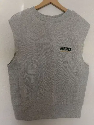 MERCI 슬리브리스 맨투맨 그레이