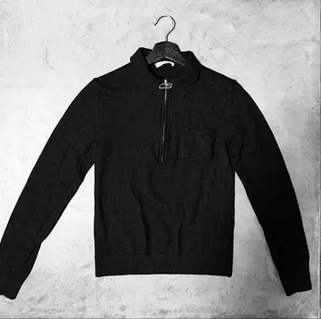 [ CMMN SWDN ] Black Curtis Zip Polo