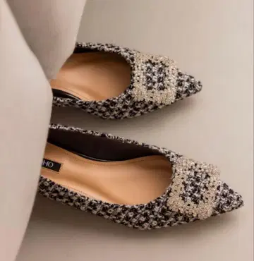 ohga 트위드 비쥬 펌프스 23 5