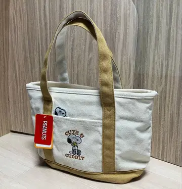 PEANUTS 스누피 토트백 캔버스 원단 자수