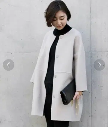 노카라 코트 그레이지 리버 코트 울 100%