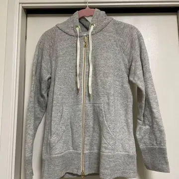 그레이 풀 집업 후드 부착 후드티