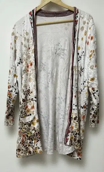 플라워 프린트 가디건 긴팔