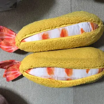 내용물이 나오는 새우튀김 봉제 인형 2개 세트