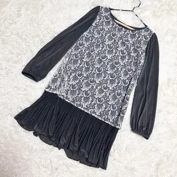 MAGGY jeanne 새상품급 원피스 레이스 플리츠 블랙 (M 상당)