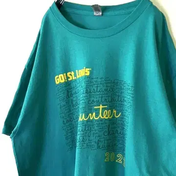 GO!St.Louis 자원봉사 티셔츠 L 그린 구제 의류