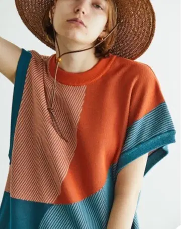 TAUPE 비대칭 JQ 니트 베스트