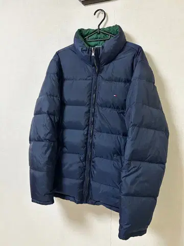 [ TOMMY HILFIGER ] 다운 코트 리버서블 네이비 그린