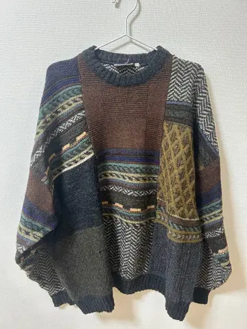 FUME 패치워크 니트 스웨터