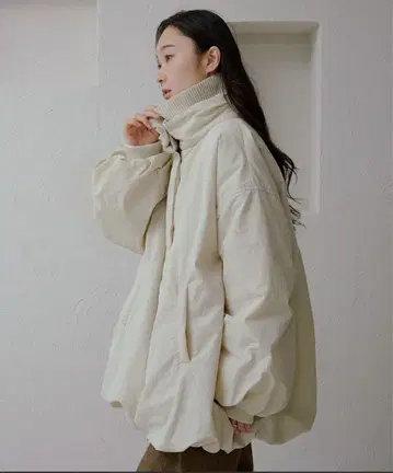 [ apres jour clair ] 벌룬 충전솜 아우터/아이보리/XL