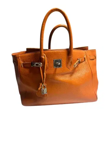 [세련된] 오렌지 가죽 토트백 35cm