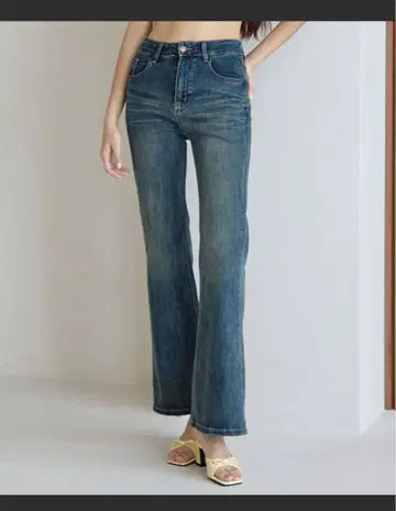 FOREVER21 오버 다이 플레어 데님 블루