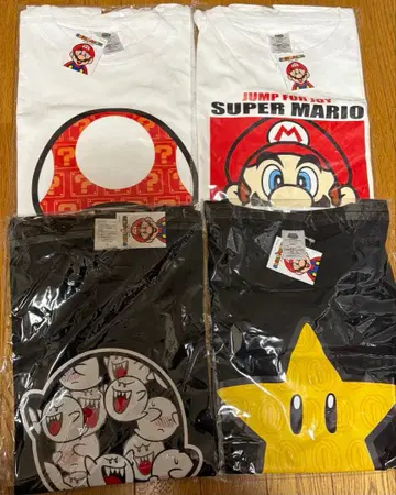 [미개봉 새상품] 슈퍼 마리오 T셔츠 M사이즈 4종 세트