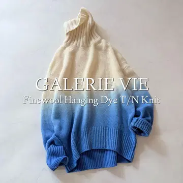 정가 3.5만 갤러리 바이 파인 울 행잉 다이 하이넥 니트 S