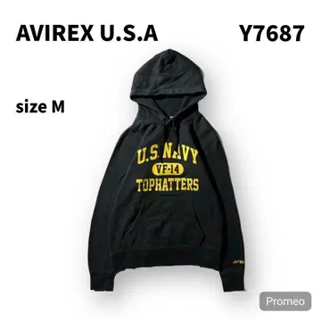 [ 즉시 구매 OK ] AVIREX 후드티 후디 사이즈 M 블랙