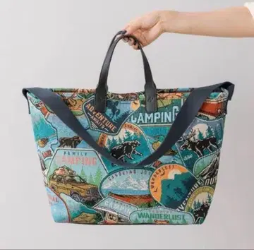 ear PAPILLONNER 캠핑 패턴 토트백 L 사이즈