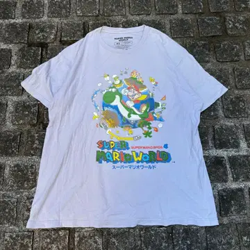 2017년제 슈퍼 마리오 월드 요시 빅 프린트 T셔츠 XL