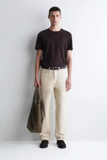 라이더 스트레이트 레그 청바지 베이지