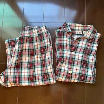 엘엘빈 플란넬 파자마 상하의 세트 L 사이즈 체크 무늬 면 100%