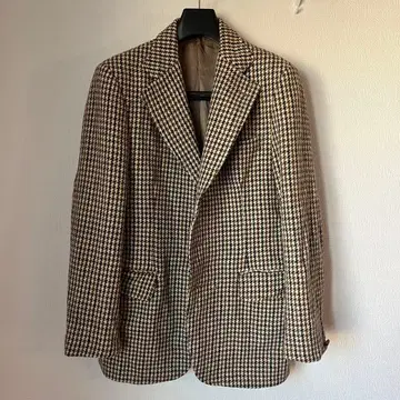 Dunn&co 70s 해리스 트위드 건클럽 체크 테일러드 자켓