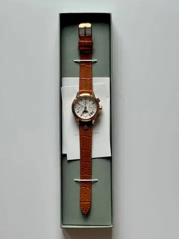 LOBOR 크로노그래프 손목시계 브라운 가죽