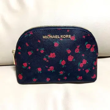 MICHAEL KORS 블랙 레드 로즈 장미 꽃무늬 파우치