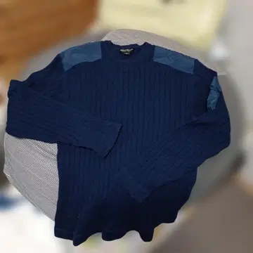 Eddie Bauer 리브 편직 MILITARY 스웨터 네이비