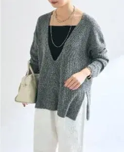 RIVE DROITE 페이퍼얀 플레인 넥 니트