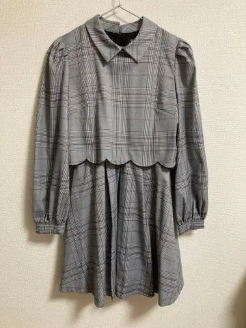 ROJITA 원피스 미니 원피스 그레이 체크 지뢰계