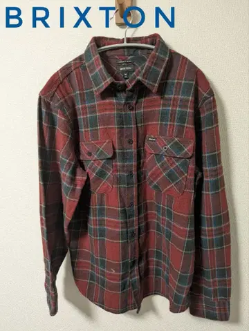 BRIXTON 레드 계열 체크 M 사이즈 플란넬 셔츠 사이즈 M