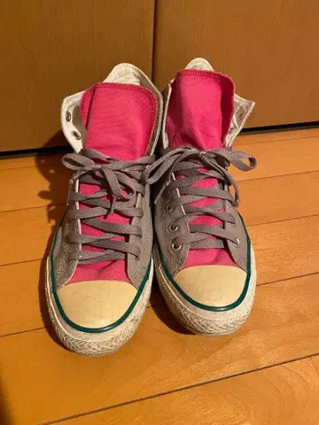 컨버스 하이컷 스니커즈 그레이 핑크 28.0