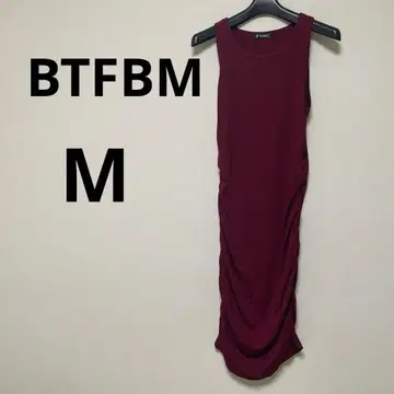 BTFBM [ M ] 버건디 슬리브리스 롱 원피스