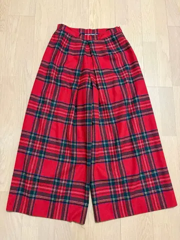 오닐 오브 더블린 롱 와이드 팬츠 빨간색 타탄 체크