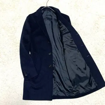 [최고급] 유나이티드 애로우즈 체스터 코트 네이비 캐시미어 혼방