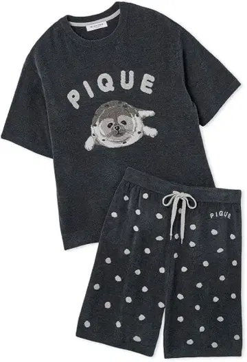 물범 자카드 풀오버 & 숏팬츠 세트 젤라피케 네이비