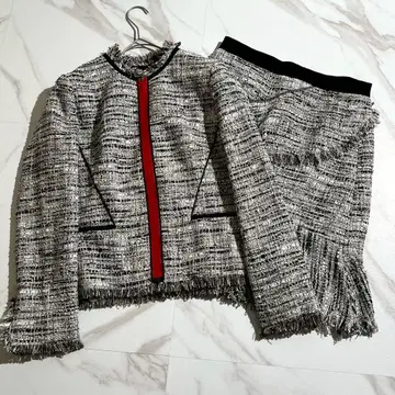 KARLLAGERFFELD 스커트 셋업 집업 자카드 직조 M